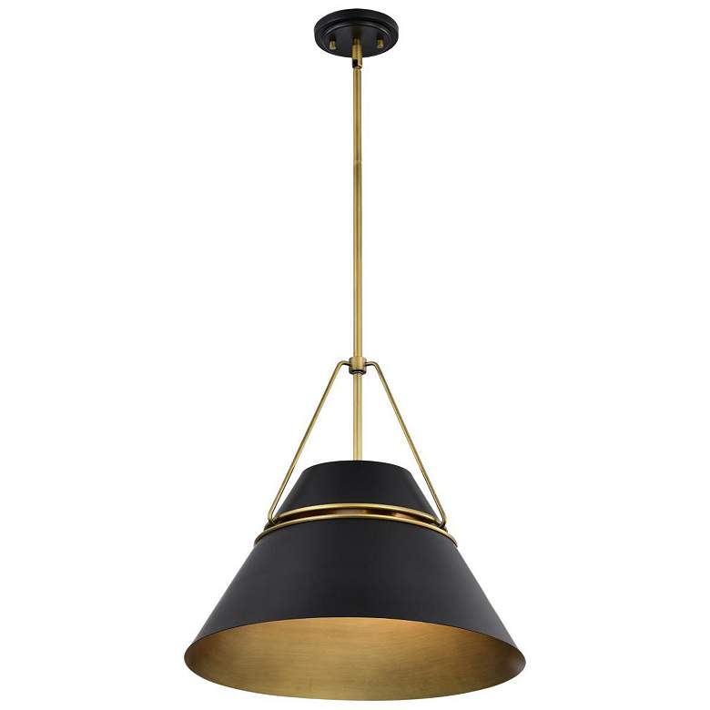Image 5 Nuvo Adina 18" Matte Black/Natural Brass 3 Light Large Pendant more views