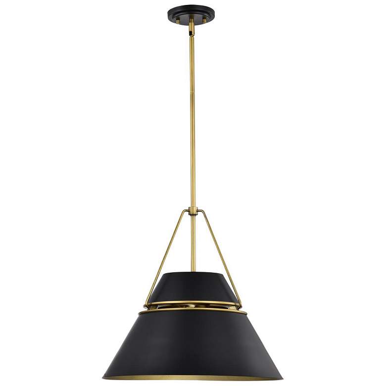 Image 6 Nuvo Adina 18" Matte Black/Natural Brass 3 Light Large Pendant more views