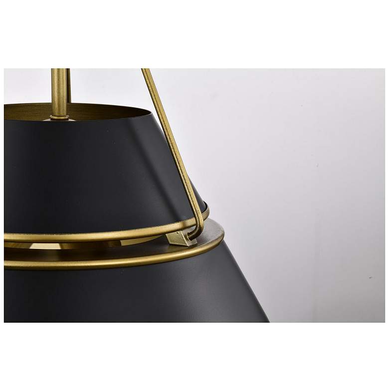 Image 7 Nuvo Adina 18" Matte Black/Natural Brass 3 Light Large Pendant more views