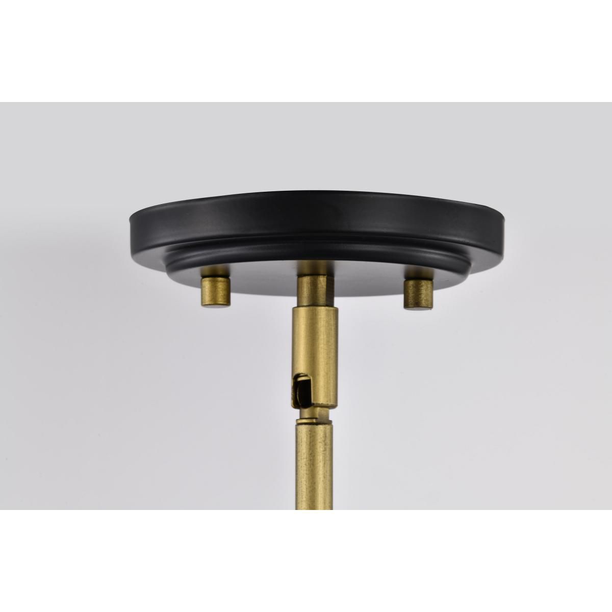 Nuvo Adina 18" Matte Black/Natural Brass 3 Light Large Pendant