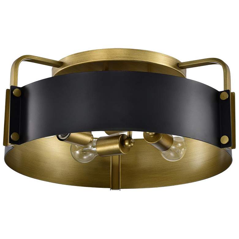 Image 1 Nuvo Altos 18" Matted Black/Natural Brass 4 Light Ceiling Light