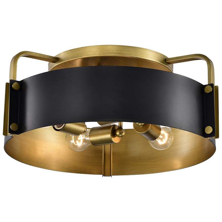 Image 2 Nuvo Altos 18" Matted Black/Natural Brass 4 Light Ceiling Light more views