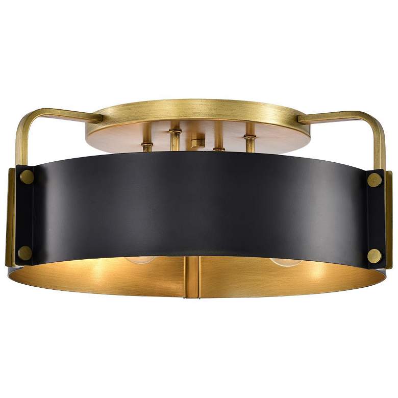 Image 4 Nuvo Altos 18" Matted Black/Natural Brass 4 Light Ceiling Light more views