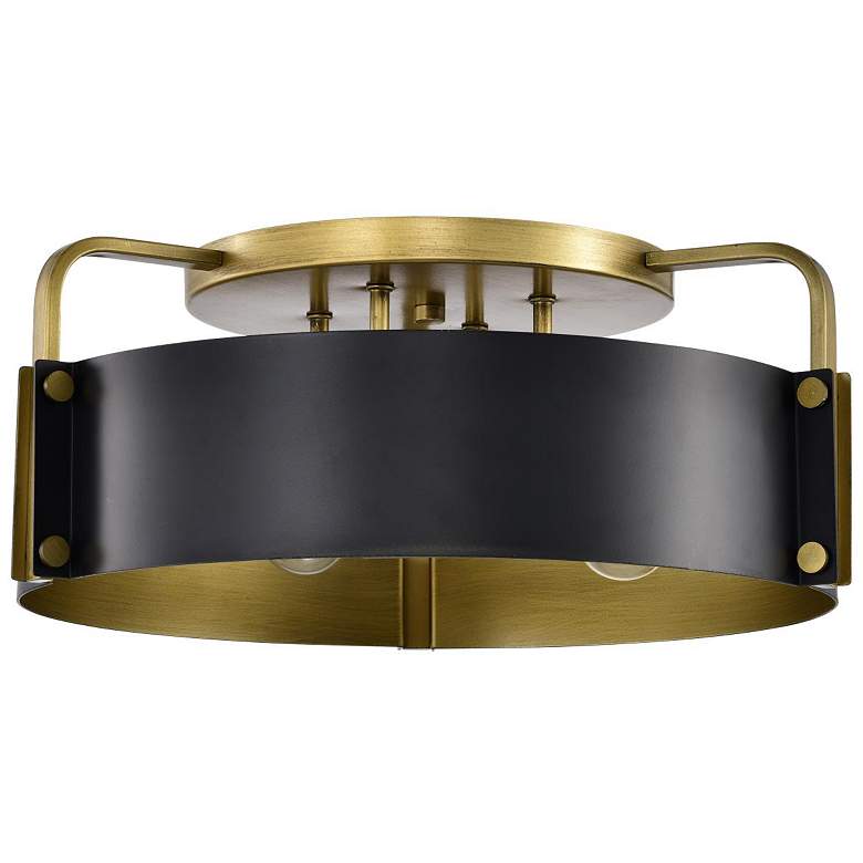 Image 5 Nuvo Altos 18" Matted Black/Natural Brass 4 Light Ceiling Light more views