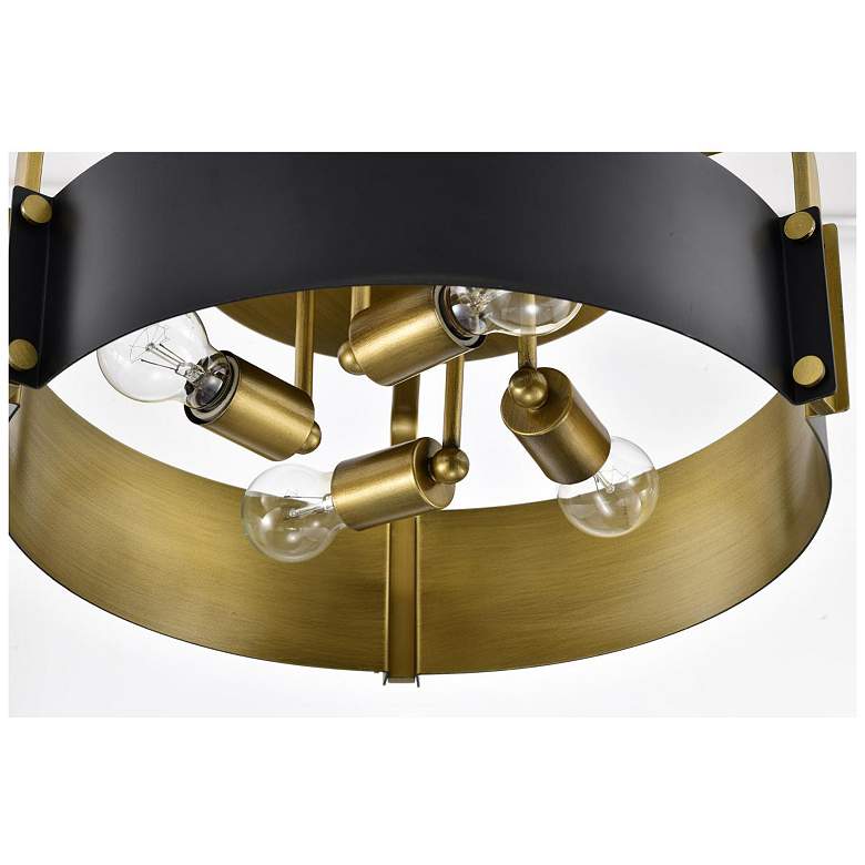 Image 7 Nuvo Altos 18" Matted Black/Natural Brass 4 Light Ceiling Light more views
