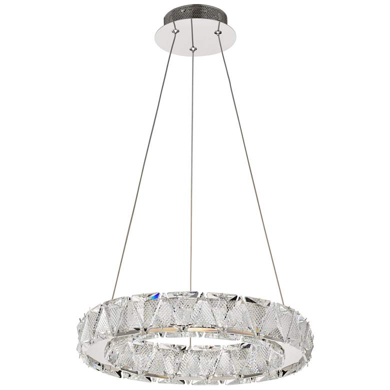 Image 1 Nuvo Asher 15" Polished Nickel LED Round Pendant
