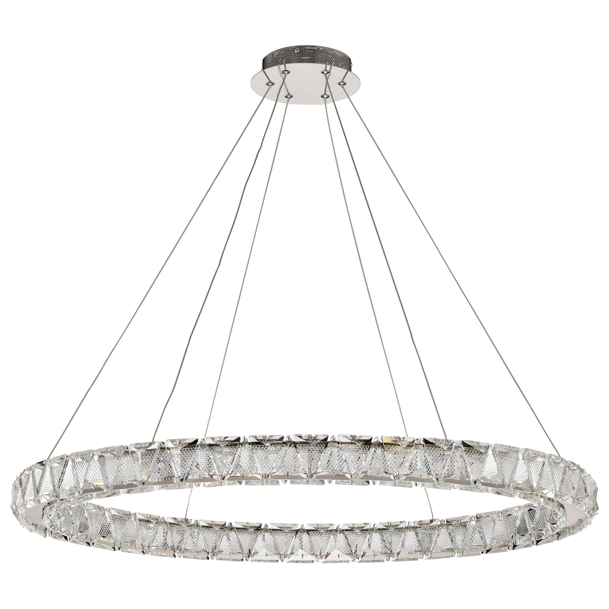 Image 2 Nuvo Asher 36" Polished Nickel LED Round Pendant more views