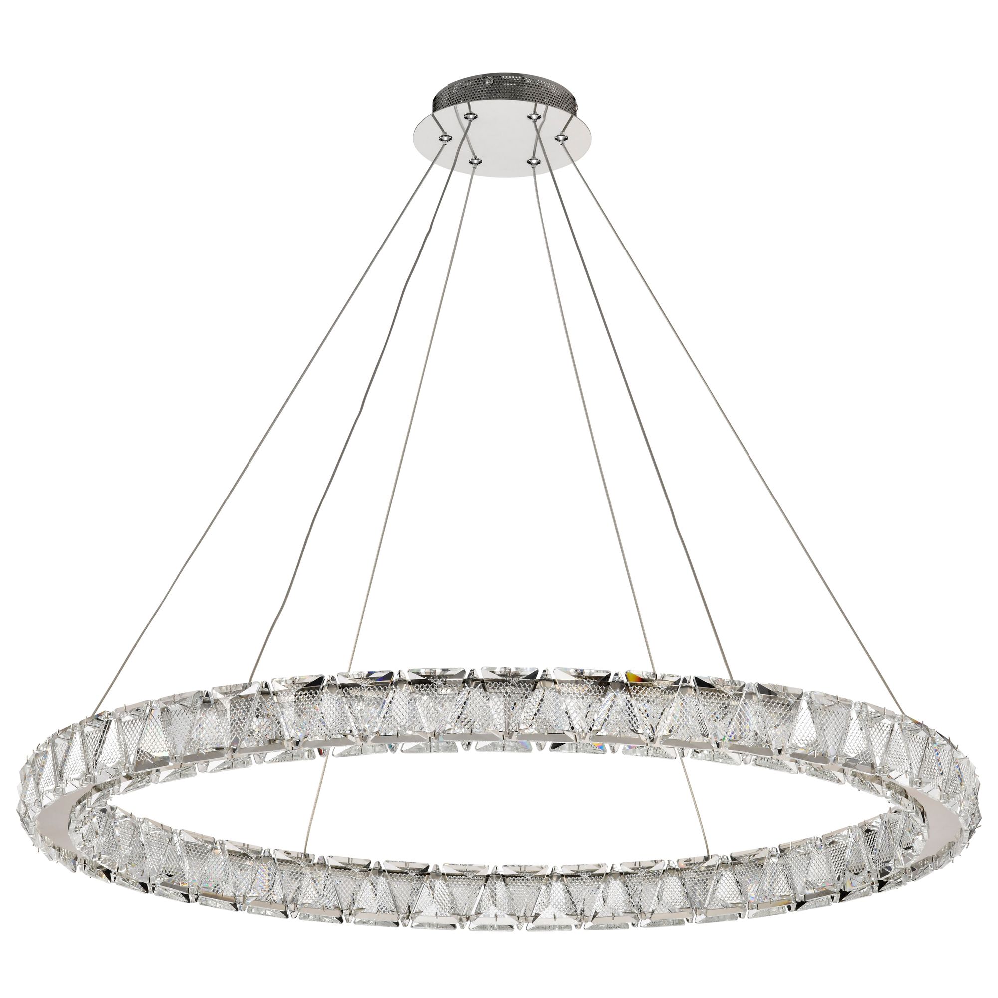 Image 3 Nuvo Asher 36" Polished Nickel LED Round Pendant more views