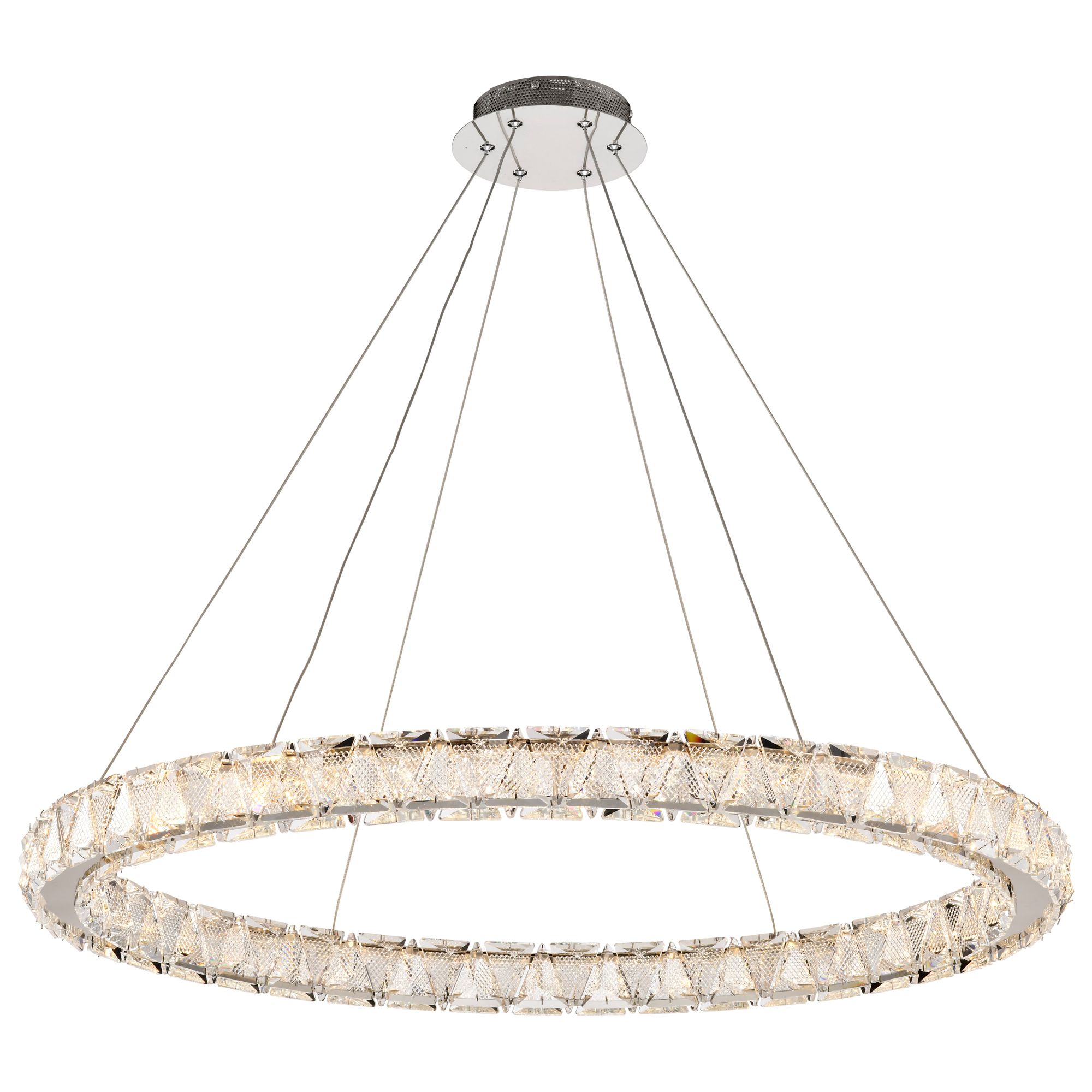 Image 4 Nuvo Asher 36" Polished Nickel LED Round Pendant more views