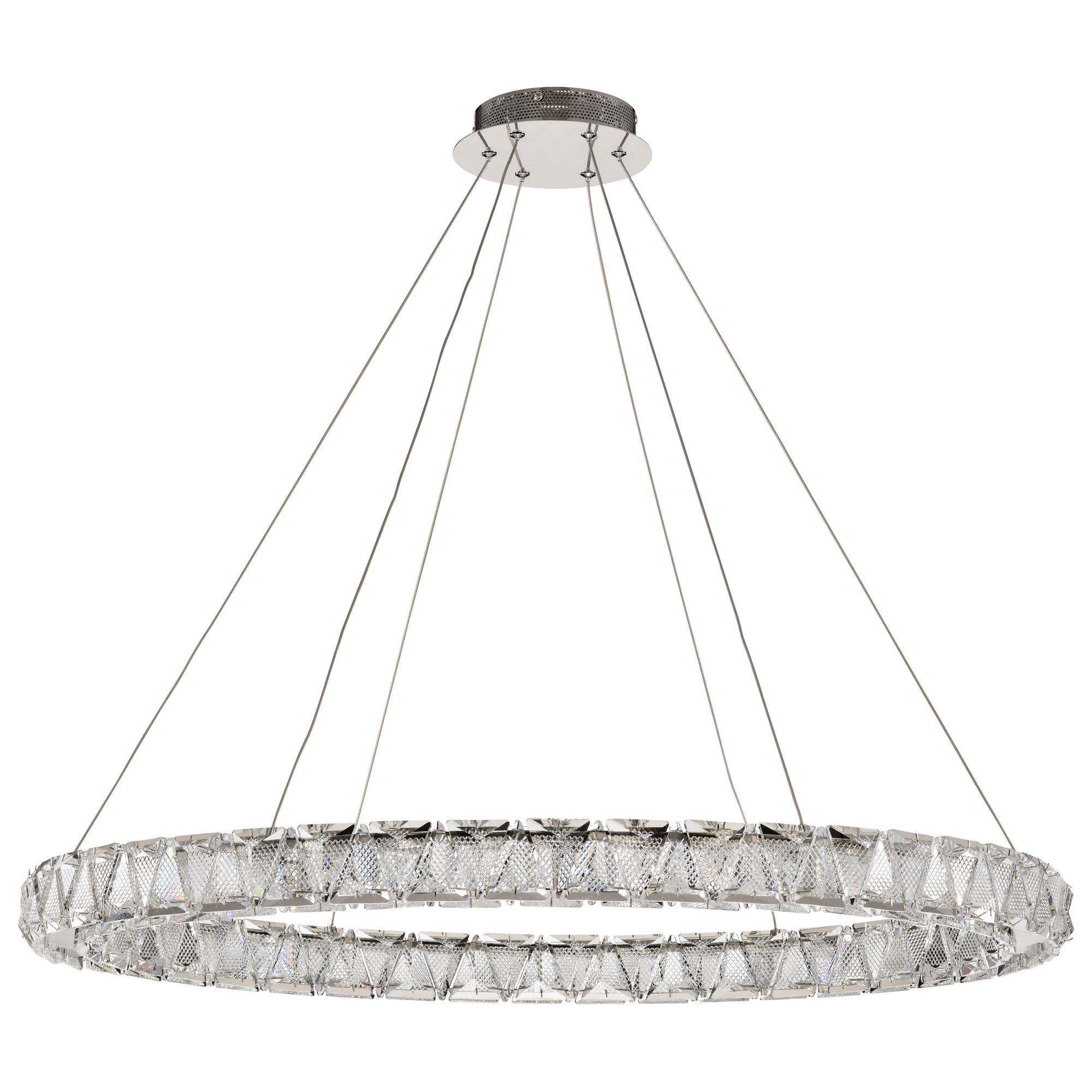 Image 5 Nuvo Asher 36" Polished Nickel LED Round Pendant more views