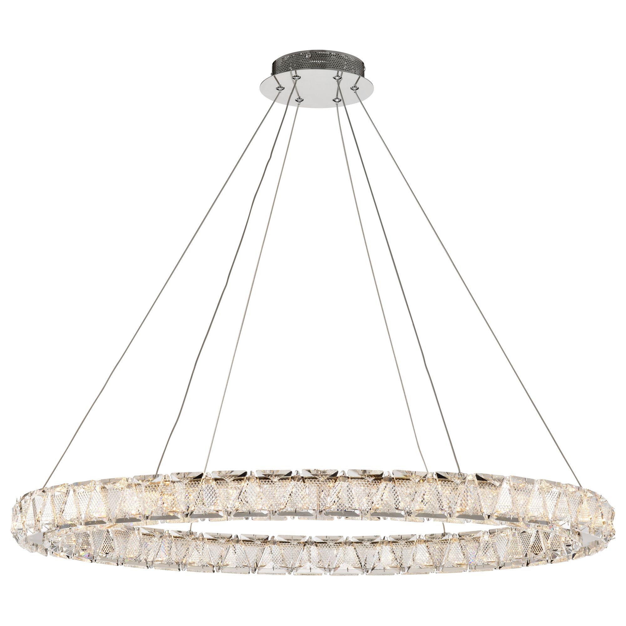 Image 6 Nuvo Asher 36" Polished Nickel LED Round Pendant more views