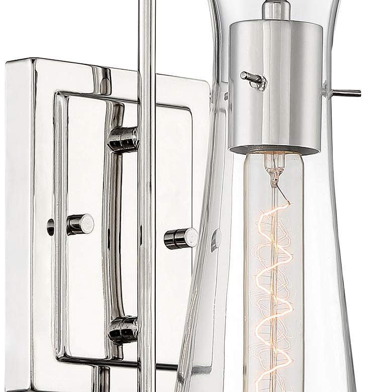 Image 2 Nuvo Bahari 17 1/2" Modern Polished Nickel and Clear Glass Sconce more views