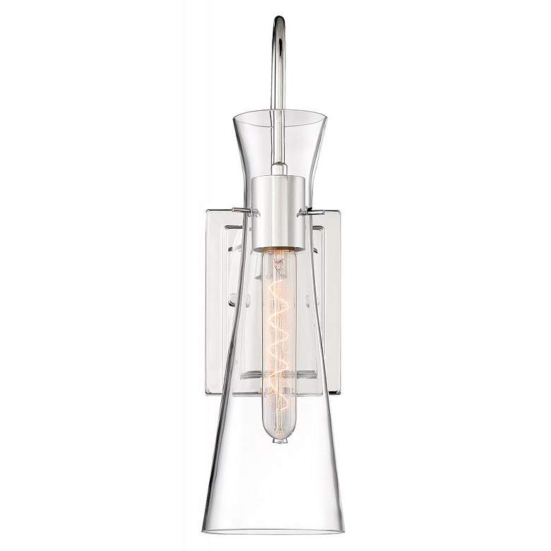 Image 4 Nuvo Bahari 17 1/2" Modern Polished Nickel and Clear Glass Sconce more views