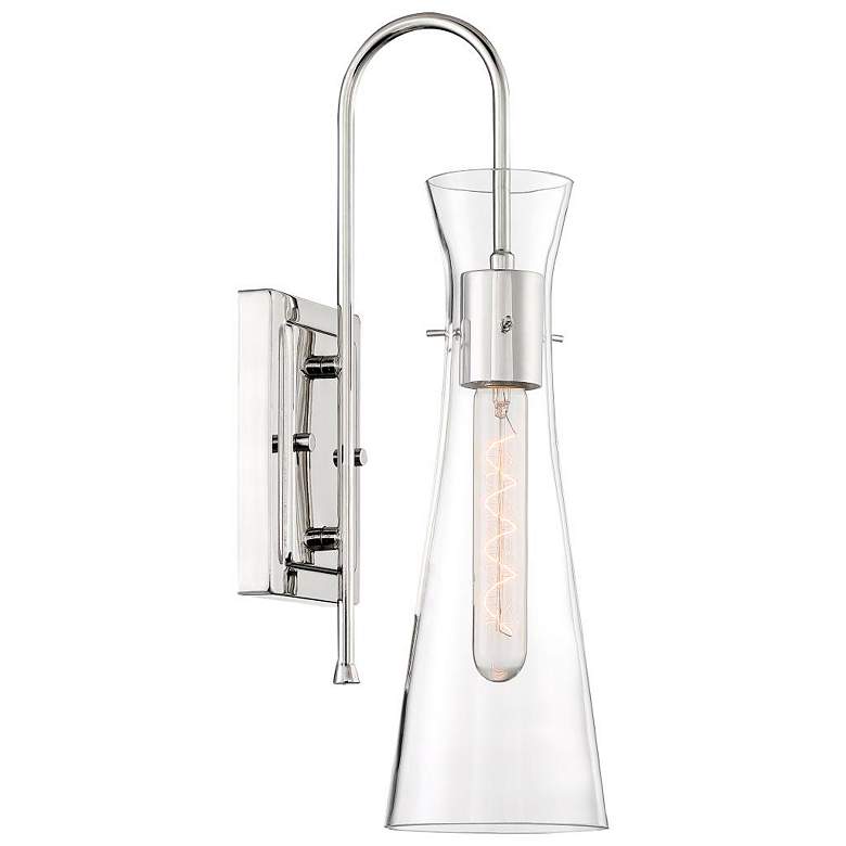 Image 5 Nuvo Bahari 17 1/2" Modern Polished Nickel and Clear Glass Sconce more views