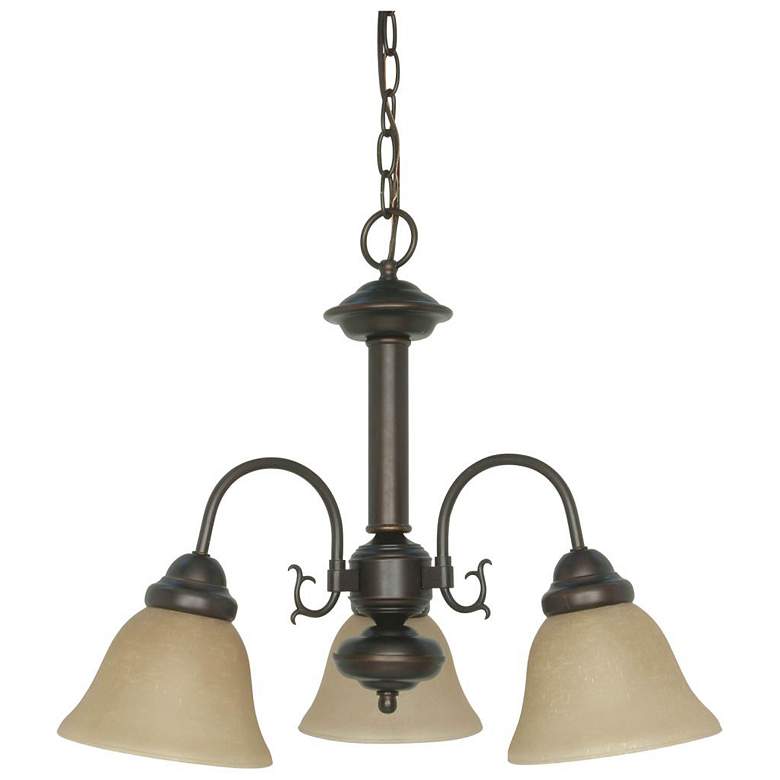 Image 1 Nuvo Ballerina 14 1/2" 3-Light Champagne Linen Washed Glass Chandelier