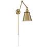 1_Nuvo Bayard 13" Burnished Brass with Switch Swing Arm Lamp