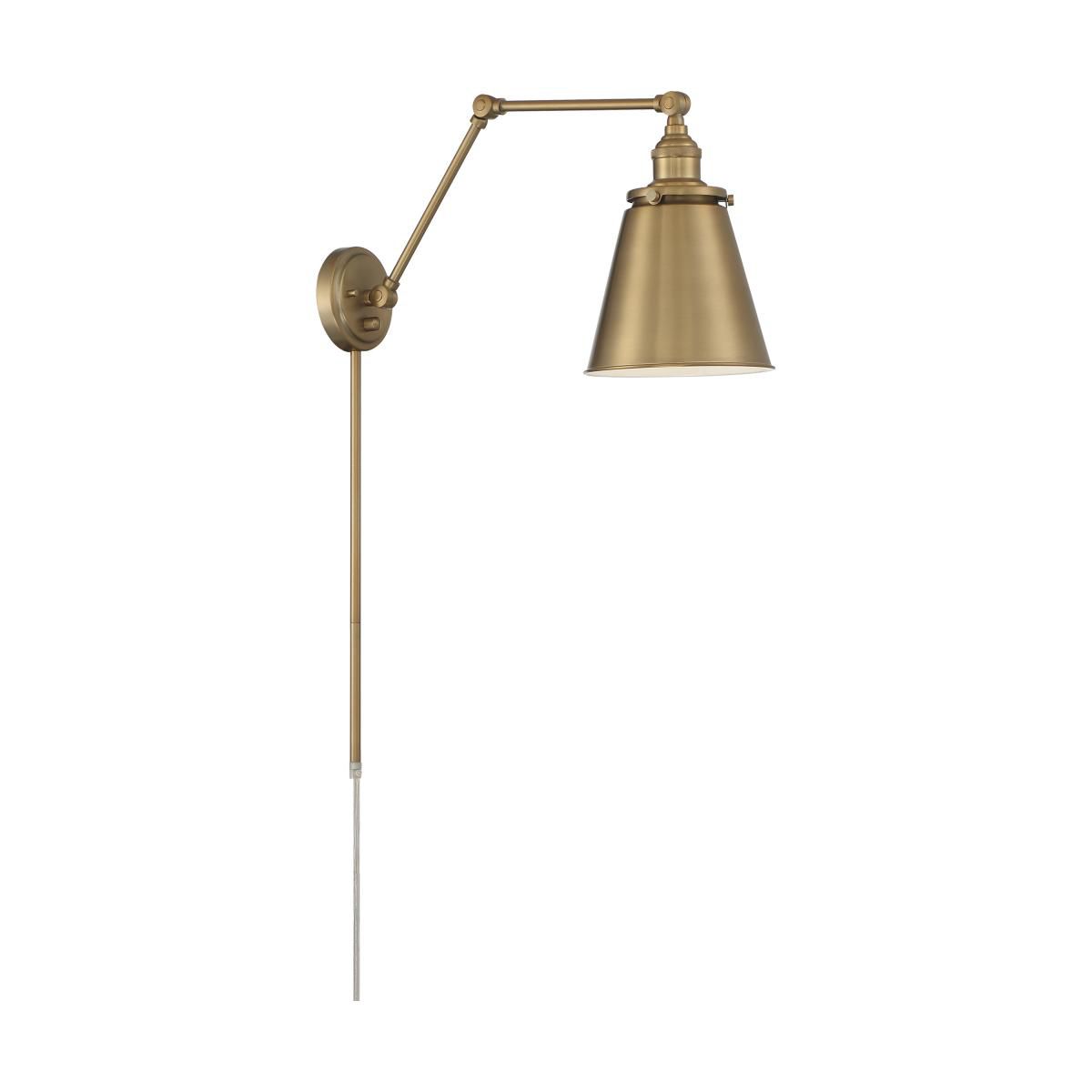 Image 2 Nuvo Bayard 13" Burnished Brass with Switch Swing Arm Lamp more views