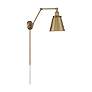2_Nuvo Bayard 13" Burnished Brass with Switch Swing Arm Lamp more views
