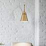 3_Nuvo Bayard 13" Burnished Brass with Switch Swing Arm Lamp more views