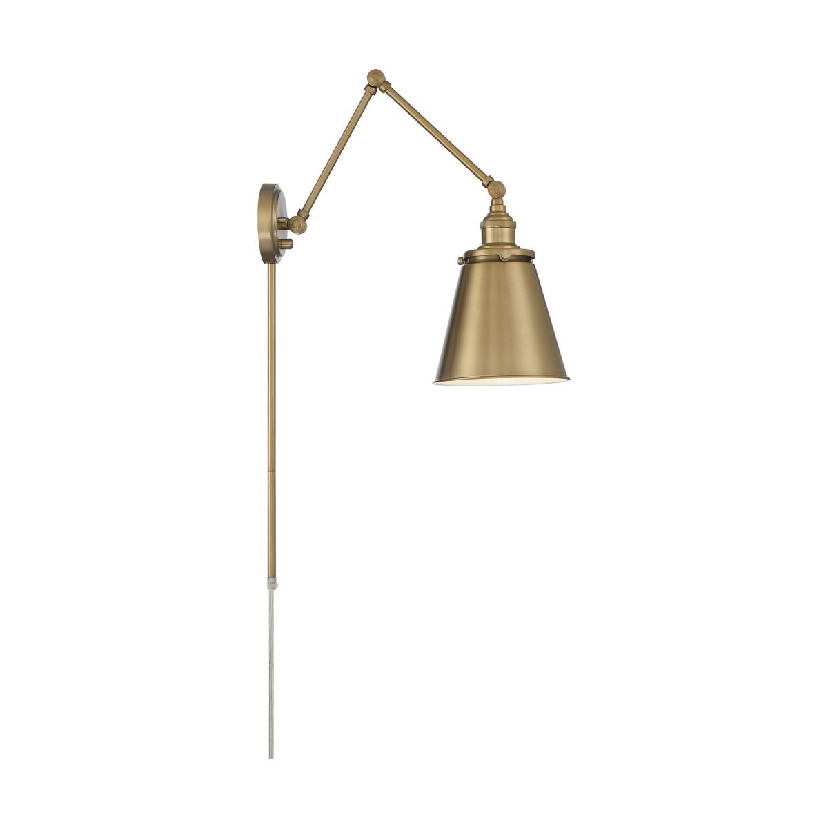 Image 4 Nuvo Bayard 13" Burnished Brass with Switch Swing Arm Lamp more views
