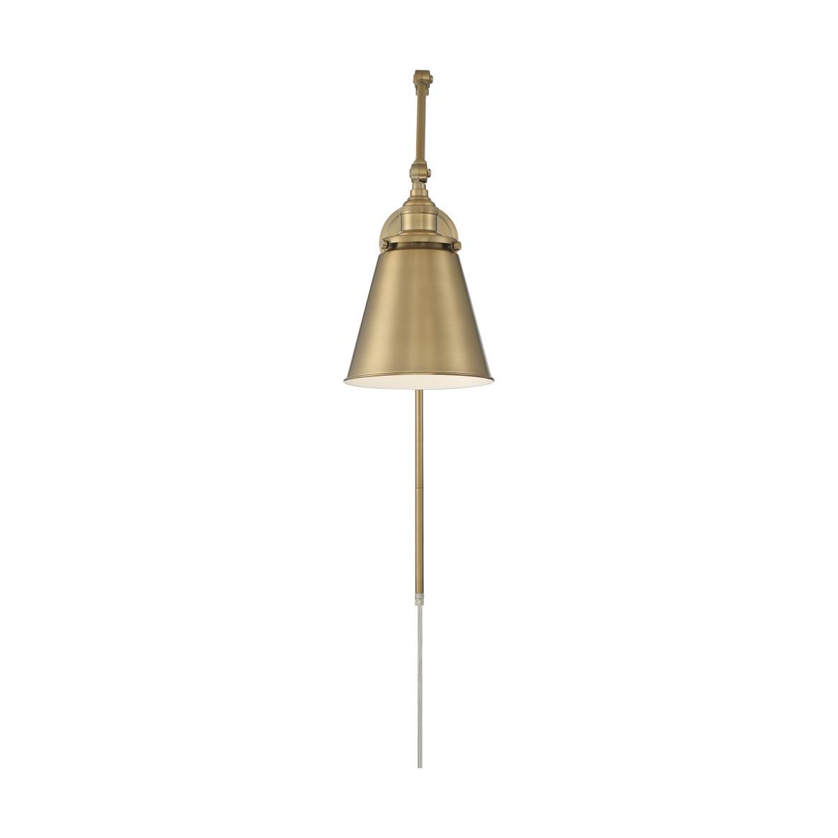 Image 5 Nuvo Bayard 13" Burnished Brass with Switch Swing Arm Lamp more views