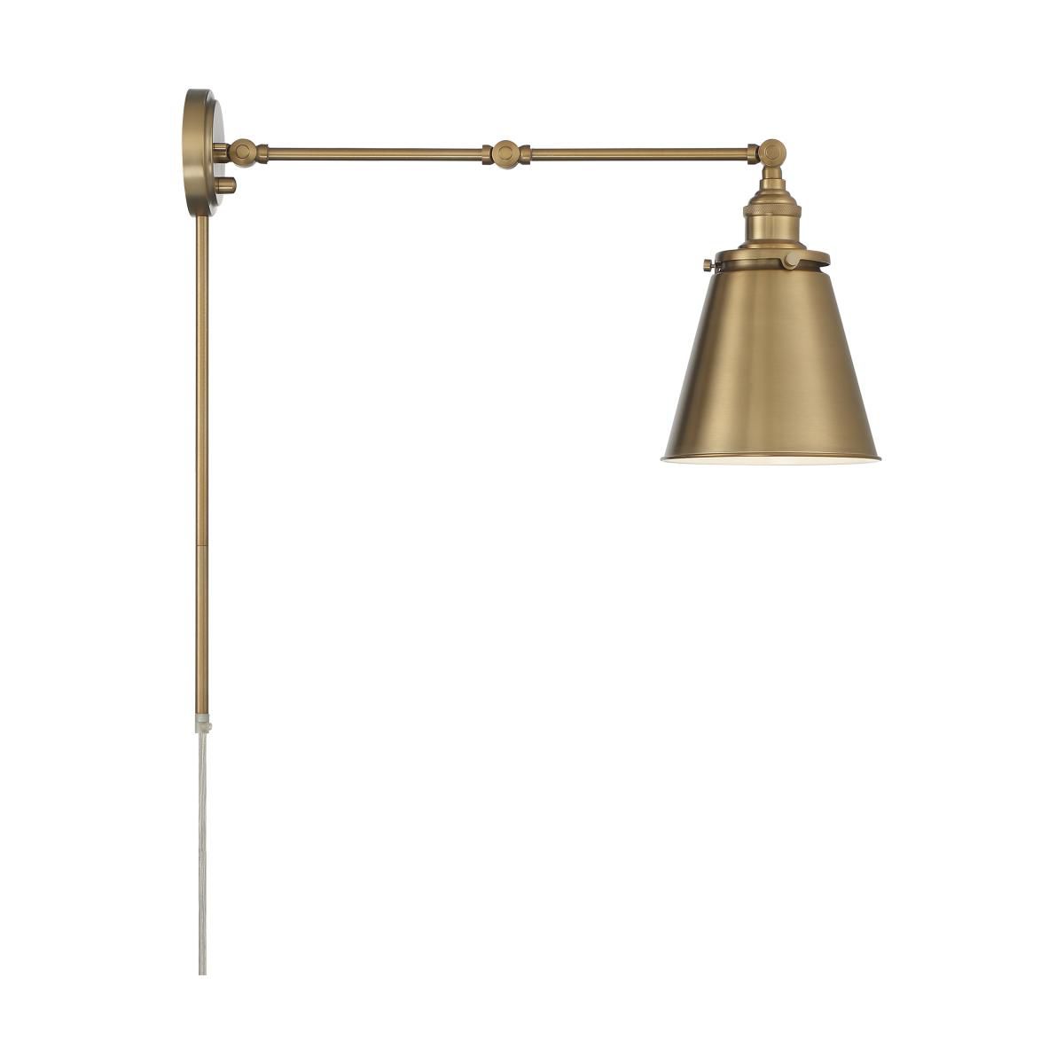 Image 7 Nuvo Bayard 13" Burnished Brass with Switch Swing Arm Lamp more views