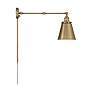 7_Nuvo Bayard 13" Burnished Brass with Switch Swing Arm Lamp more views