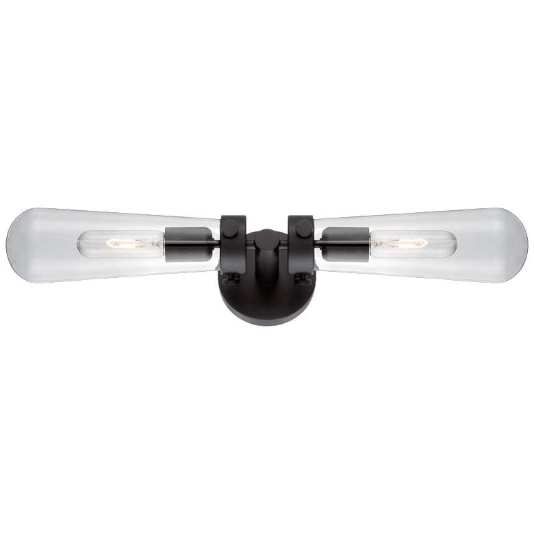 Image 1 Nuvo Beaker 23 3/4" Wide Aged Bronze Clear Glass 2 Light Wall Sconce