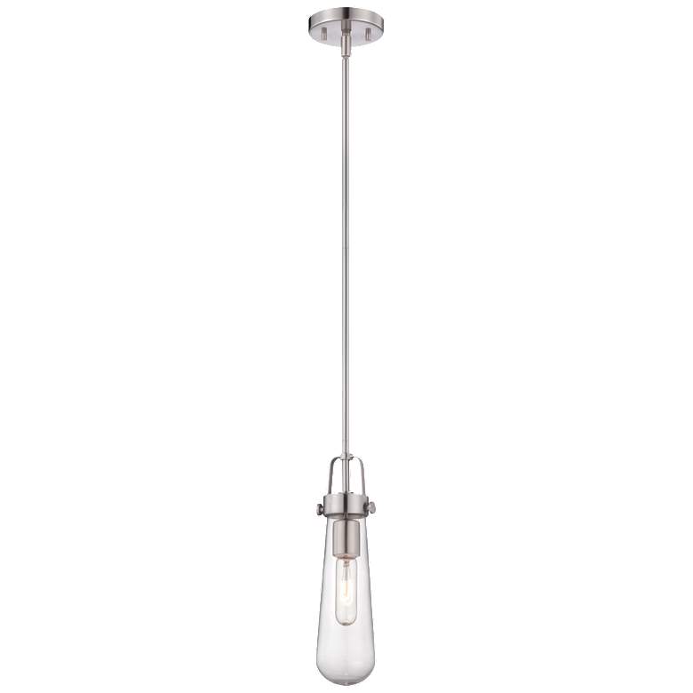 Image 1 Nuvo Beaker 4 3/4" Wide Clear Glass Modern Industrial Mini-Pendant