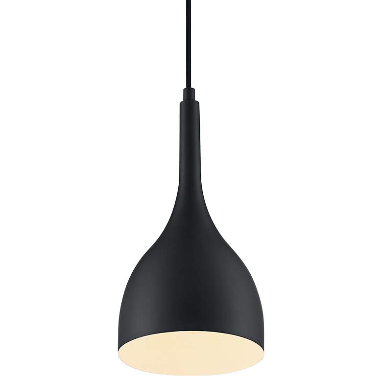 Image 1 Nuvo Bellcap 6 3/4" Wide Matte Black Modern Mini-Pendant