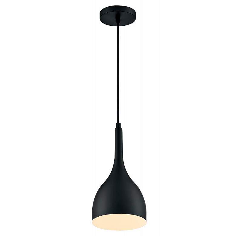 Image 3 Nuvo Bellcap 6 3/4" Wide Matte Black Modern Mini-Pendant more views