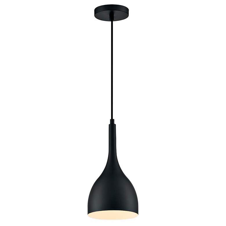 Image 5 Nuvo Bellcap 6 3/4" Wide Matte Black Modern Mini-Pendant more views