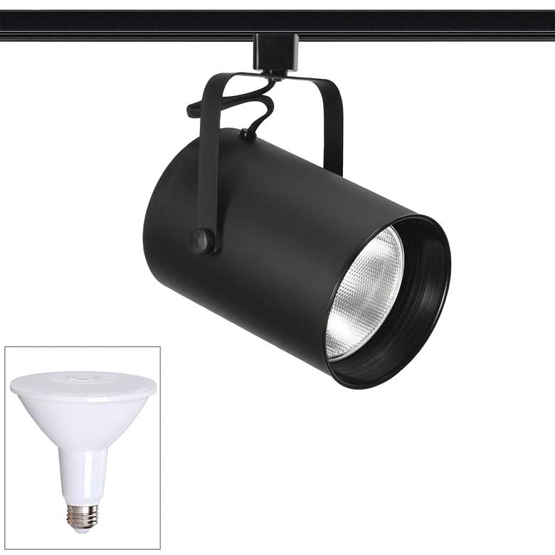 Image 1 Nuvo Black PAR38 LED Straight Cylinder Track Head