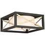 2_Nuvo Boxer 14" Wide Matte Black Antique Silver Square Ceiling Light