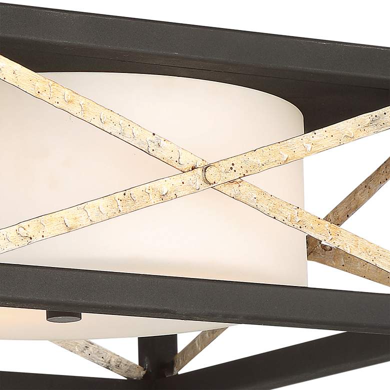 Image 4 Nuvo Boxer 14" Wide Matte Black Antique Silver Square Ceiling Light more views