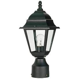 Image1 of Nuvo Briton 14" High Clear Glass Black Traditional Post Light Lantern