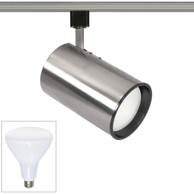 Image 1 Nuvo Brushed Nickel BR30 LED Straight Cylinder Track Head
