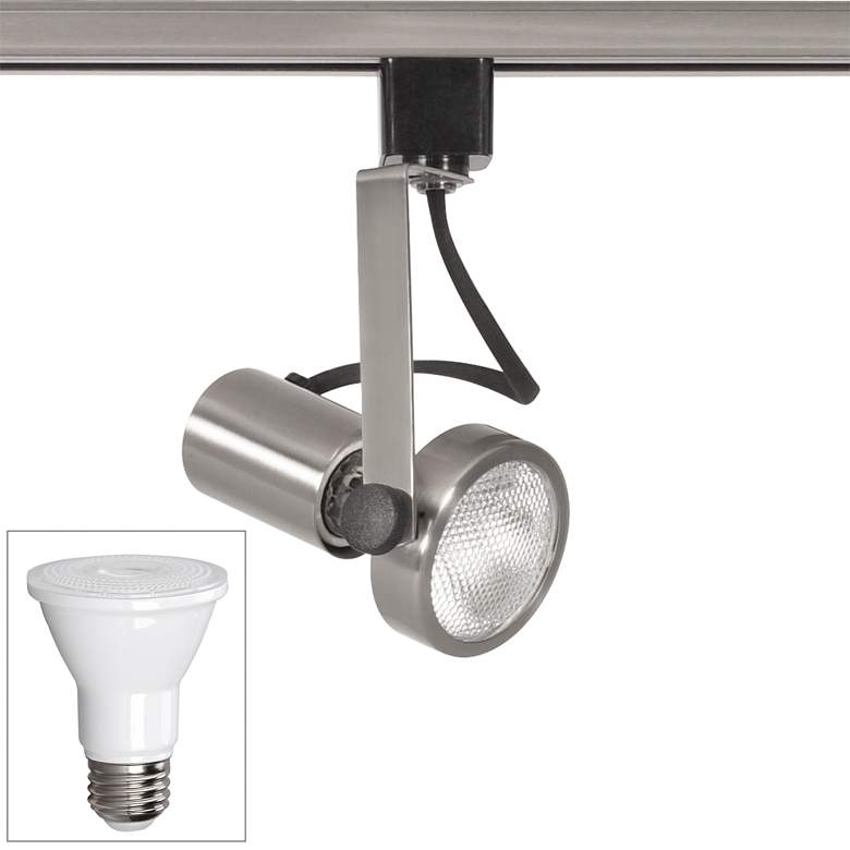 Image 1 Nuvo Brushed Nickel PAR20 LED Gimbal Ring Track Head