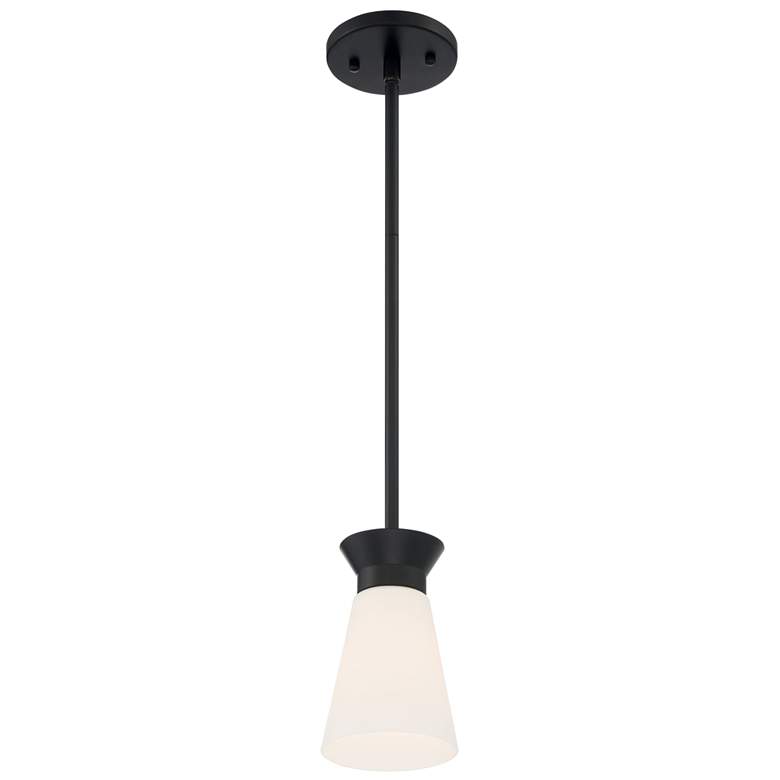 Image 1 Nuvo Caleta 4 1/4" Wide Black 1 Light Mini Pendant