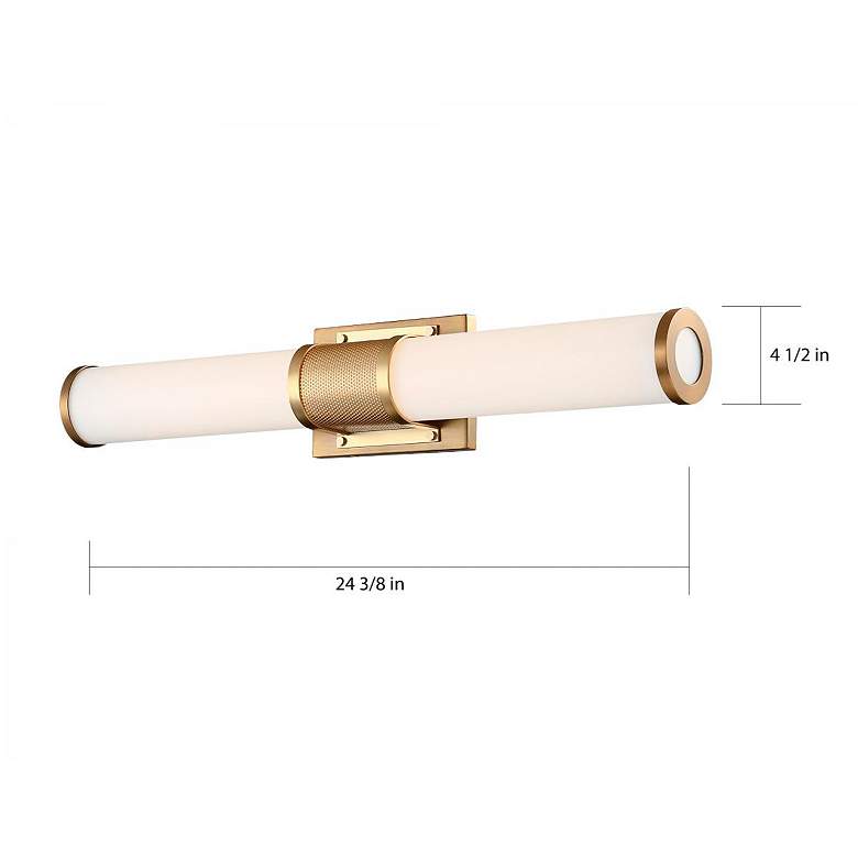 Image 6 Nuvo Caper 24" Wide Brushed Brass with Frosted Lens LED Vanity Light more views