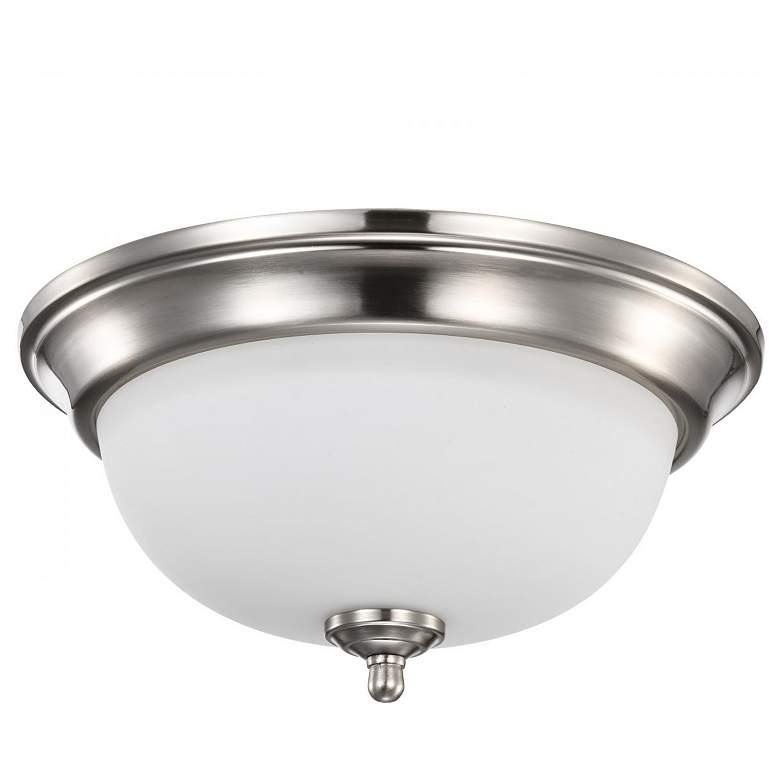 Image 1 Nuvo Center Lock 13" Brushed Nickel LED Ceiling Light