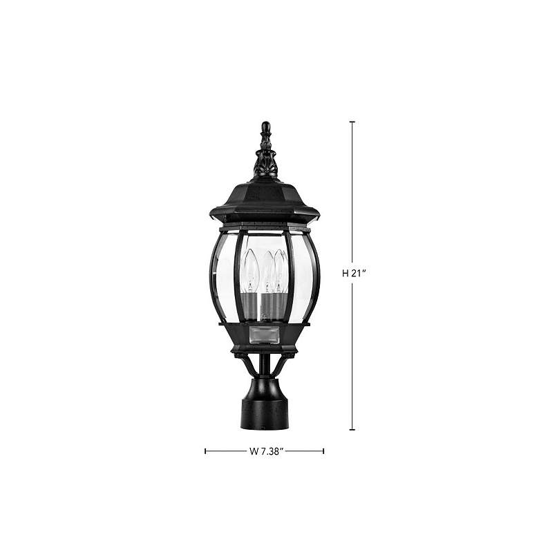 Image 5 Nuvo Central Park 21" High 3-Light Beveled Glass and Black Post Light more views