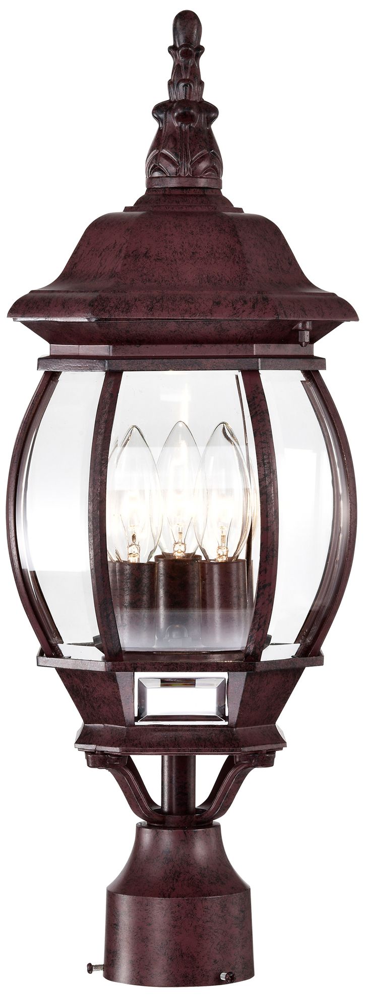 Image 2 Nuvo Central Park 21" High 3-Light Beveled Glass and Bronze Post Light more views