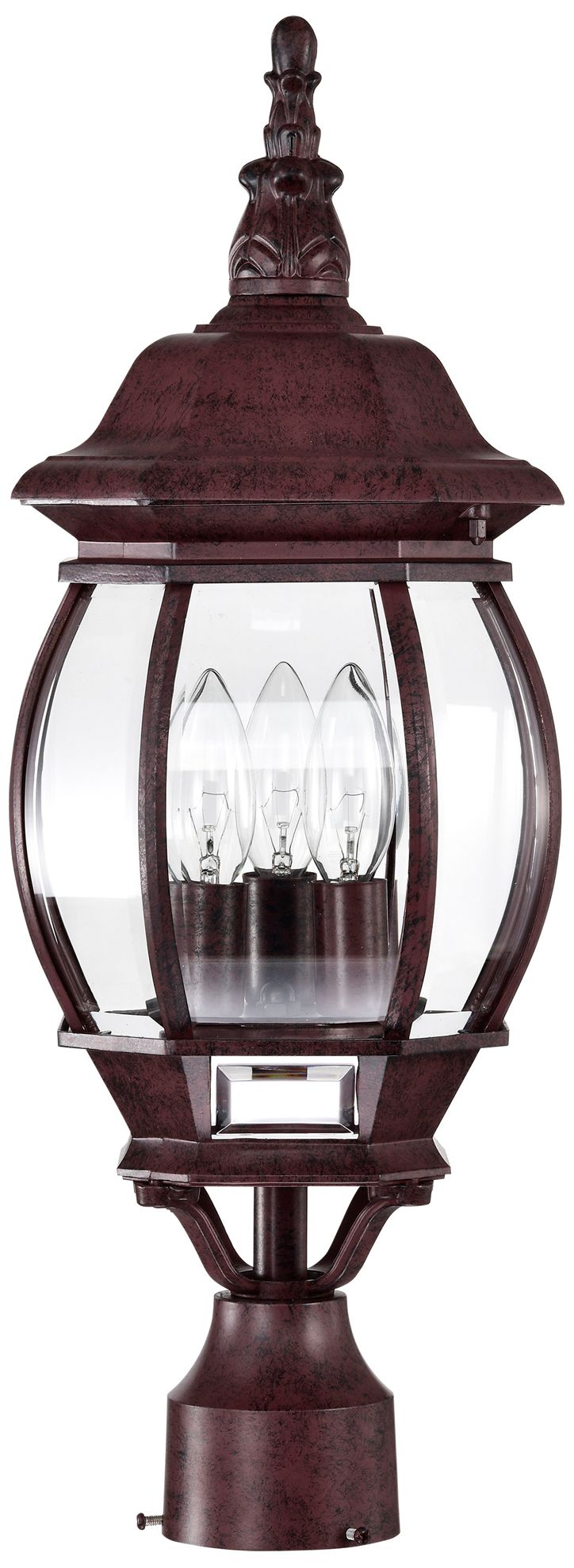 Image 3 Nuvo Central Park 21" High 3-Light Beveled Glass and Bronze Post Light more views