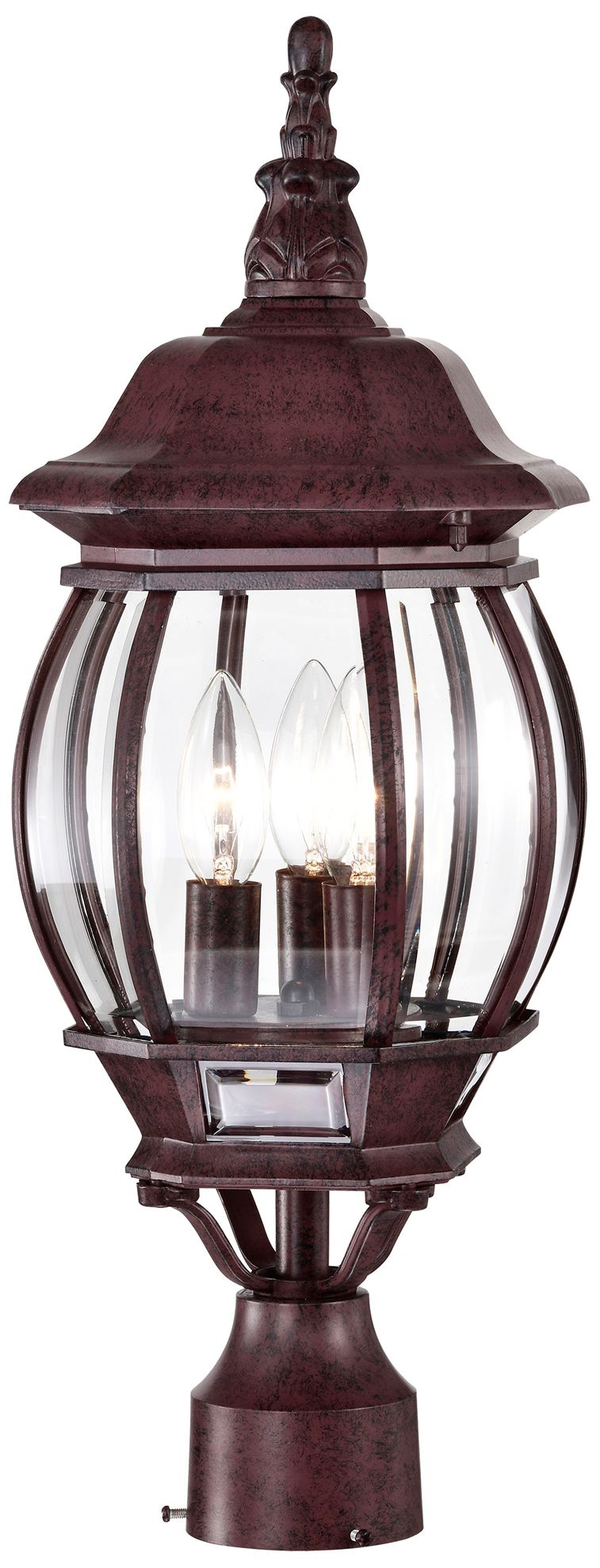 Image 4 Nuvo Central Park 21" High 3-Light Beveled Glass and Bronze Post Light more views