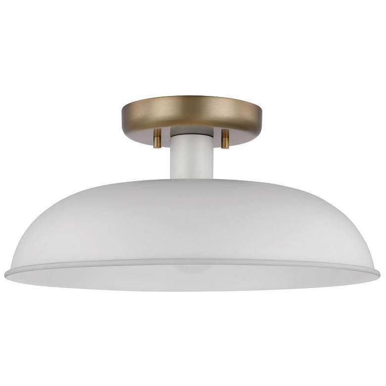 Image 1 Nuvo Colony 15" Wide 1-Light Modern Dome Matte White Ceiling Light