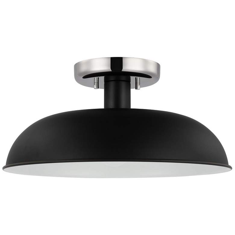 Image 1 Nuvo Colony 15" Wide Matte Black/Nickel 1 Light Small Ceiling Light