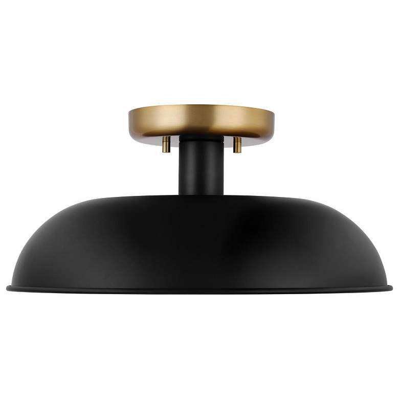 Image 2 Nuvo Colony 15"Wide Matte Black/Brass 1 Light Small Ceiling Light more views
