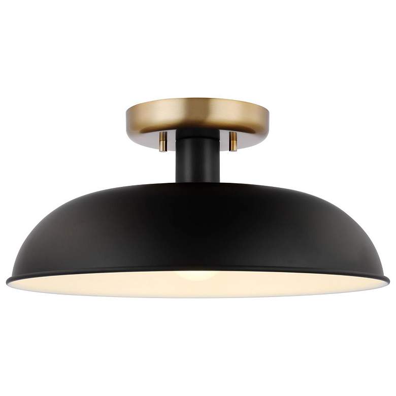 Image 3 Nuvo Colony 15"Wide Matte Black/Brass 1 Light Small Ceiling Light more views