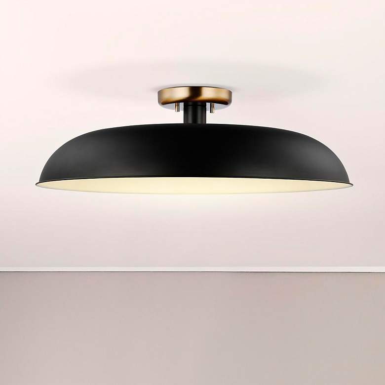 Image 2 Nuvo Colony 24" Wide Matte Black/Brass 1 Light Large Ceiling Light